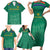 South Africa Cricket Custom Family Matching Short Sleeve Bodycon Dress and Hawaiian Shirt Proteas Green - Wonder Print Shop