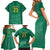 South Africa Cricket Custom Family Matching Short Sleeve Bodycon Dress and Hawaiian Shirt Proteas Green - Wonder Print Shop