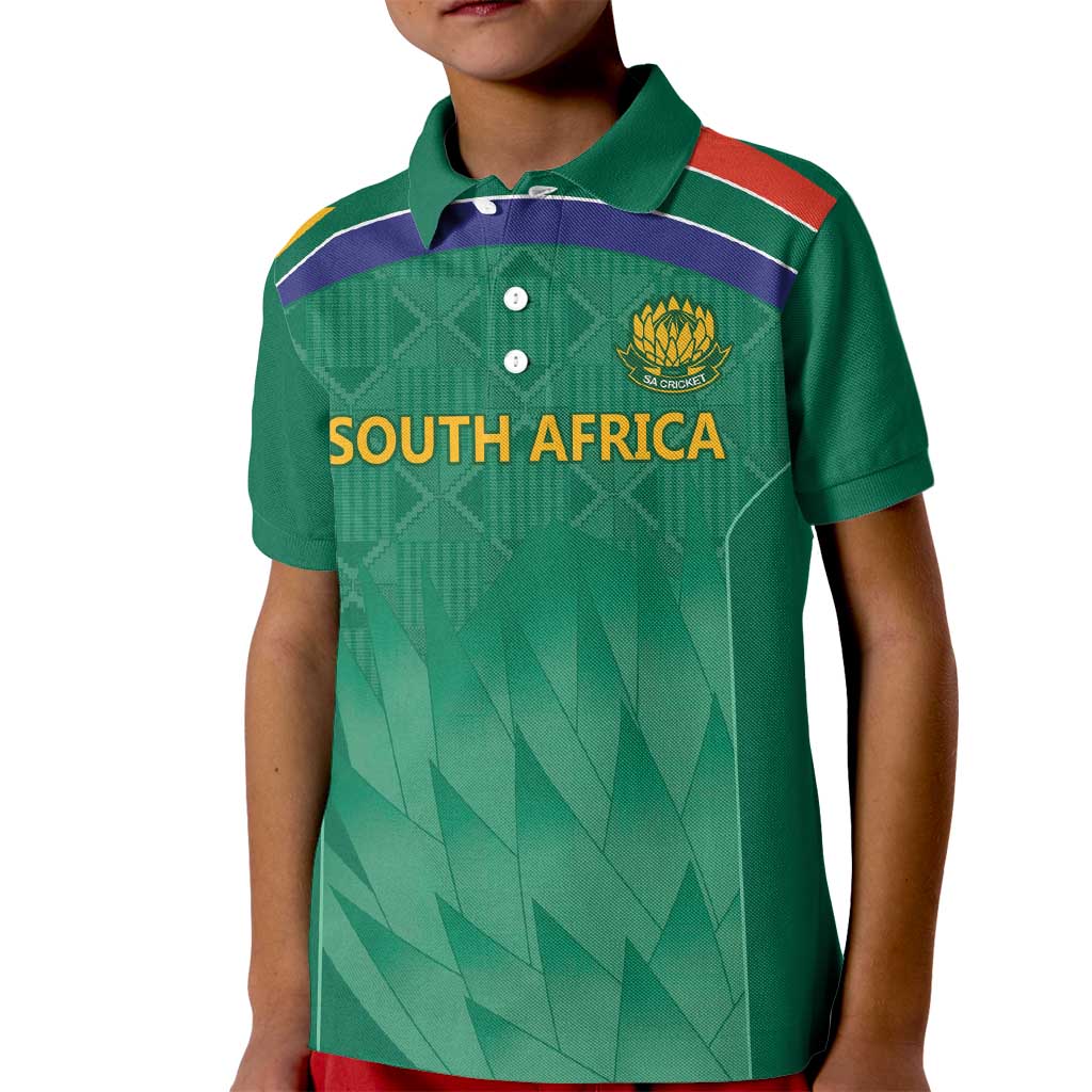 South Africa Cricket Custom Kid Polo Shirt Proteas Green - Wonder Print Shop