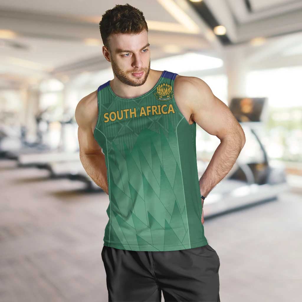 South Africa Cricket Custom Men Tank Top Proteas Green