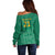 South Africa Cricket Custom Off Shoulder Sweater Proteas Green - Wonder Print Shop