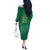 South Africa Cricket Custom Off The Shoulder Long Sleeve Dress Proteas Green - Wonder Print Shop