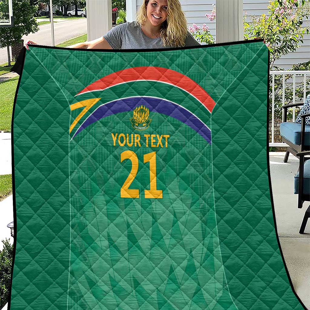 South Africa Cricket Custom Quilt Proteas Green