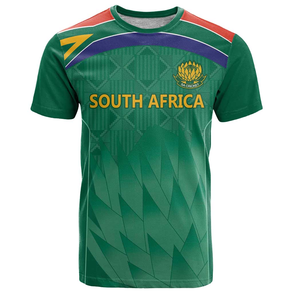 South Africa Cricket Custom T Shirt Proteas Green