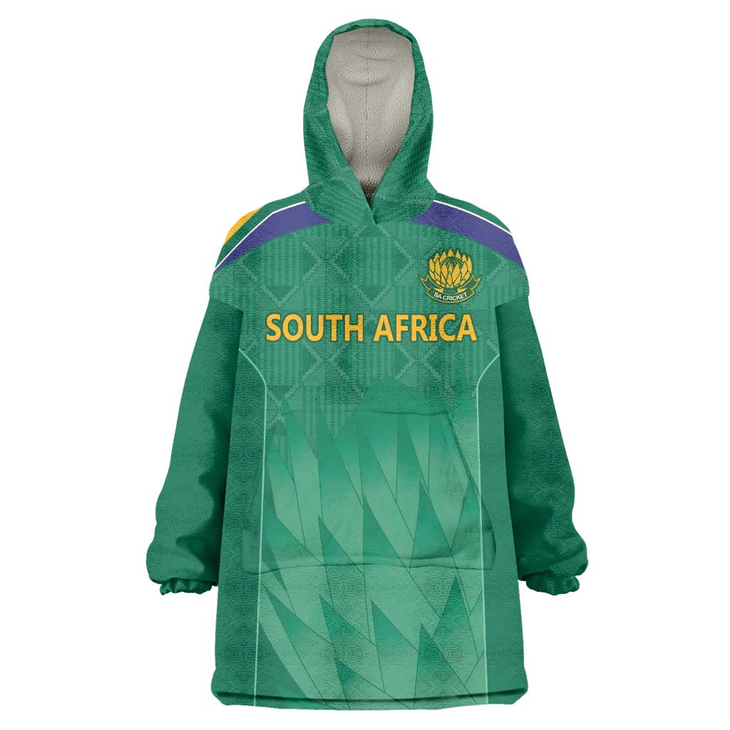 South Africa Cricket Custom Wearable Blanket Hoodie Proteas Green