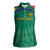 South Africa Cricket Custom Women Sleeveless Polo Shirt Proteas Green - Wonder Print Shop