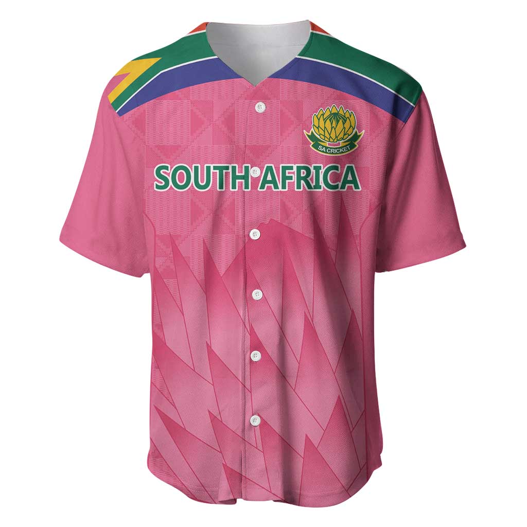 South Africa Cricket Custom Baseball Jersey Proteas Pink LT9 - Wonder Print Shop