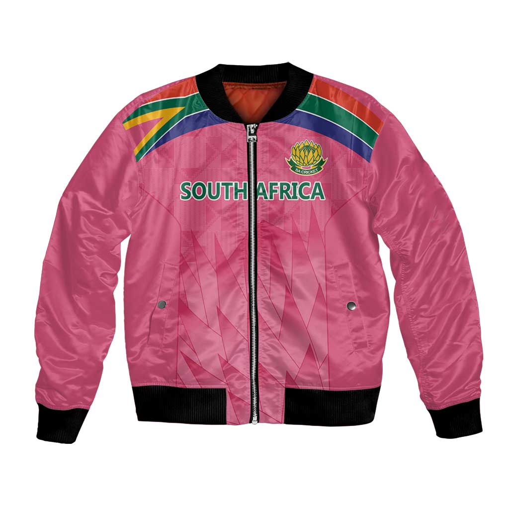 South Africa Cricket Custom Bomber Jacket Proteas Pink LT9 - Wonder Print Shop