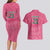 South Africa Cricket Custom Couples Matching Long Sleeve Bodycon Dress and Hawaiian Shirt Proteas Pink LT9 - Wonder Print Shop