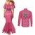 South Africa Cricket Custom Couples Matching Mermaid Dress and Long Sleeve Button Shirt Proteas Pink