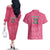 South Africa Cricket Custom Couples Matching Off The Shoulder Long Sleeve Dress and Hawaiian Shirt Proteas Pink LT9 - Wonder Print Shop