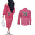 South Africa Cricket Custom Couples Matching Off The Shoulder Long Sleeve Dress and Long Sleeve Button Shirt Proteas Pink