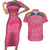 South Africa Cricket Custom Couples Matching Short Sleeve Bodycon Dress and Hawaiian Shirt Proteas Pink LT9 - Wonder Print Shop