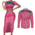 South Africa Cricket Custom Couples Matching Short Sleeve Bodycon Dress and Long Sleeve Button Shirt Proteas Pink LT9 - Wonder Print Shop