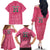 South Africa Cricket Custom Family Matching Off The Shoulder Long Sleeve Dress and Hawaiian Shirt Proteas Pink - Wonder Print Shop