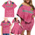 South Africa Cricket Custom Family Matching Off Shoulder Short Dress and Hawaiian Shirt Proteas Pink LT9 - Wonder Print Shop