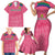 South Africa Cricket Custom Family Matching Short Sleeve Bodycon Dress and Hawaiian Shirt Proteas Pink - Wonder Print Shop