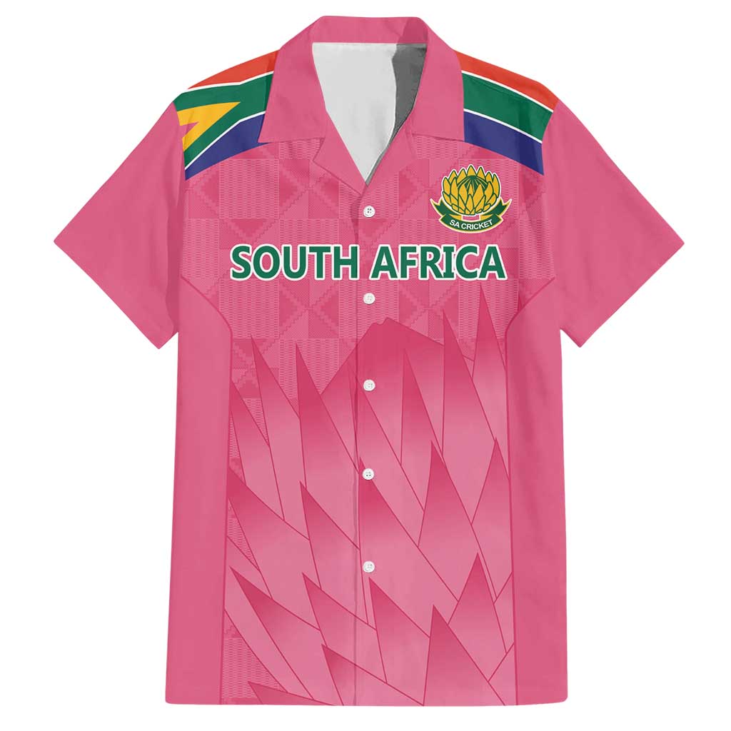 South Africa Cricket Custom Hawaiian Shirt Proteas Pink - Wonder Print Shop