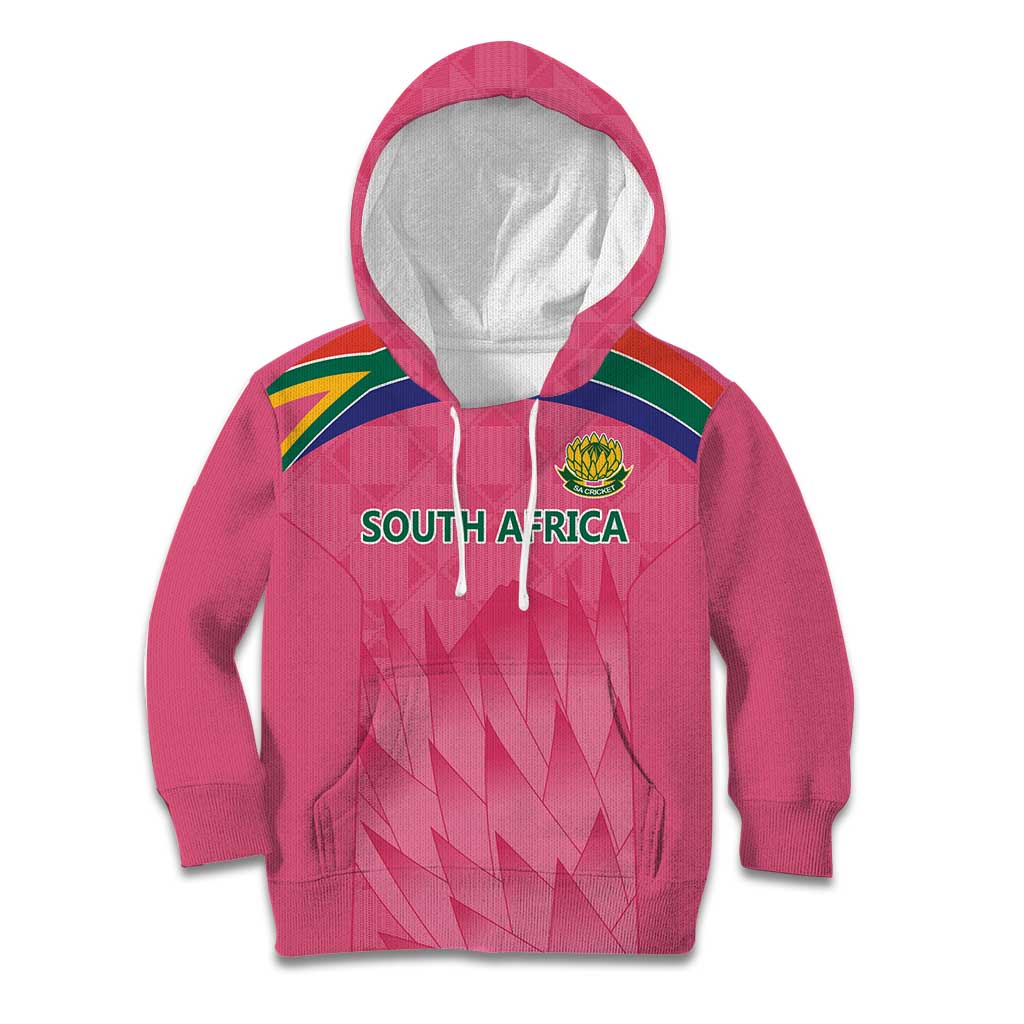 South Africa Cricket Custom Kid Hoodie Proteas Pink - Wonder Print Shop