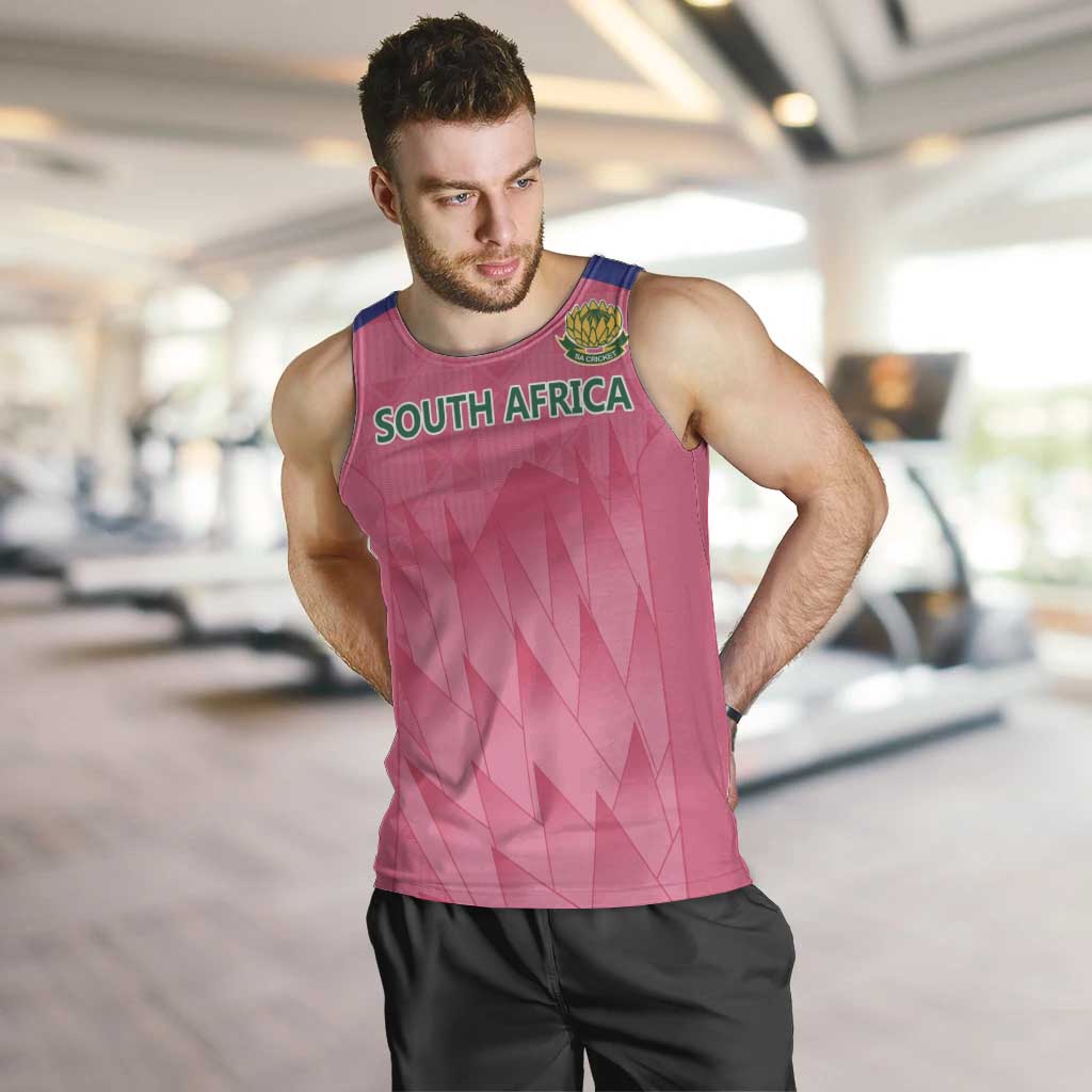 South Africa Cricket Custom Men Tank Top Proteas Pink