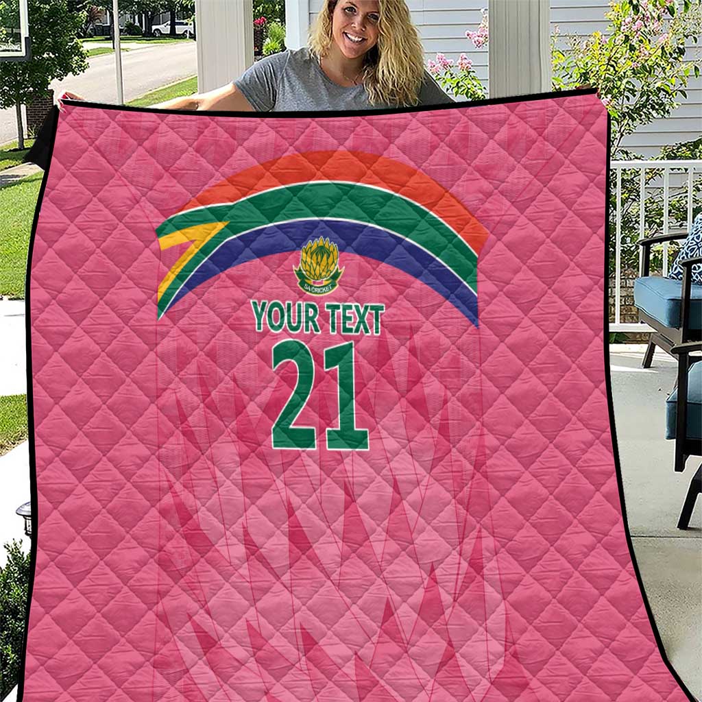 South Africa Cricket Custom Quilt Proteas Pink