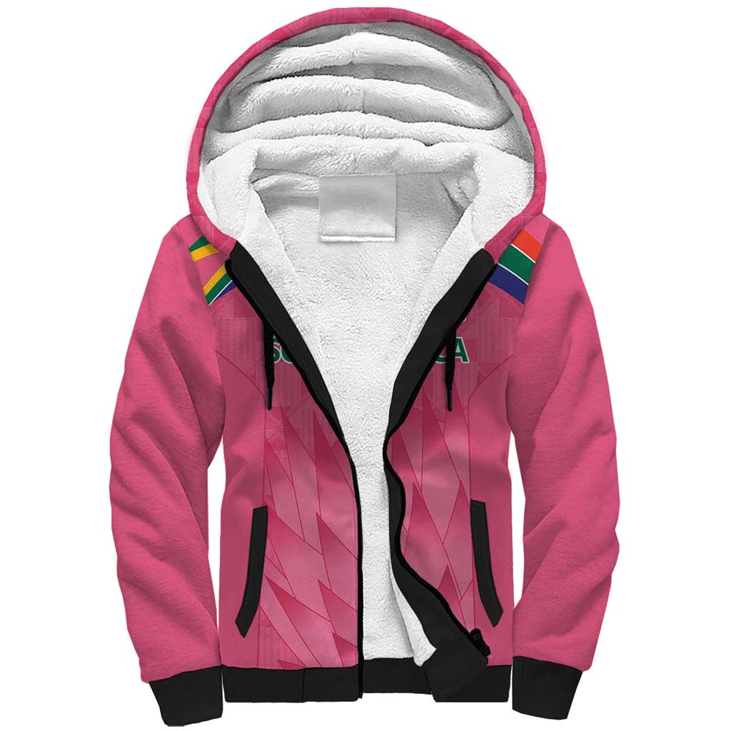 South Africa Cricket Custom Sherpa Hoodie Proteas Pink