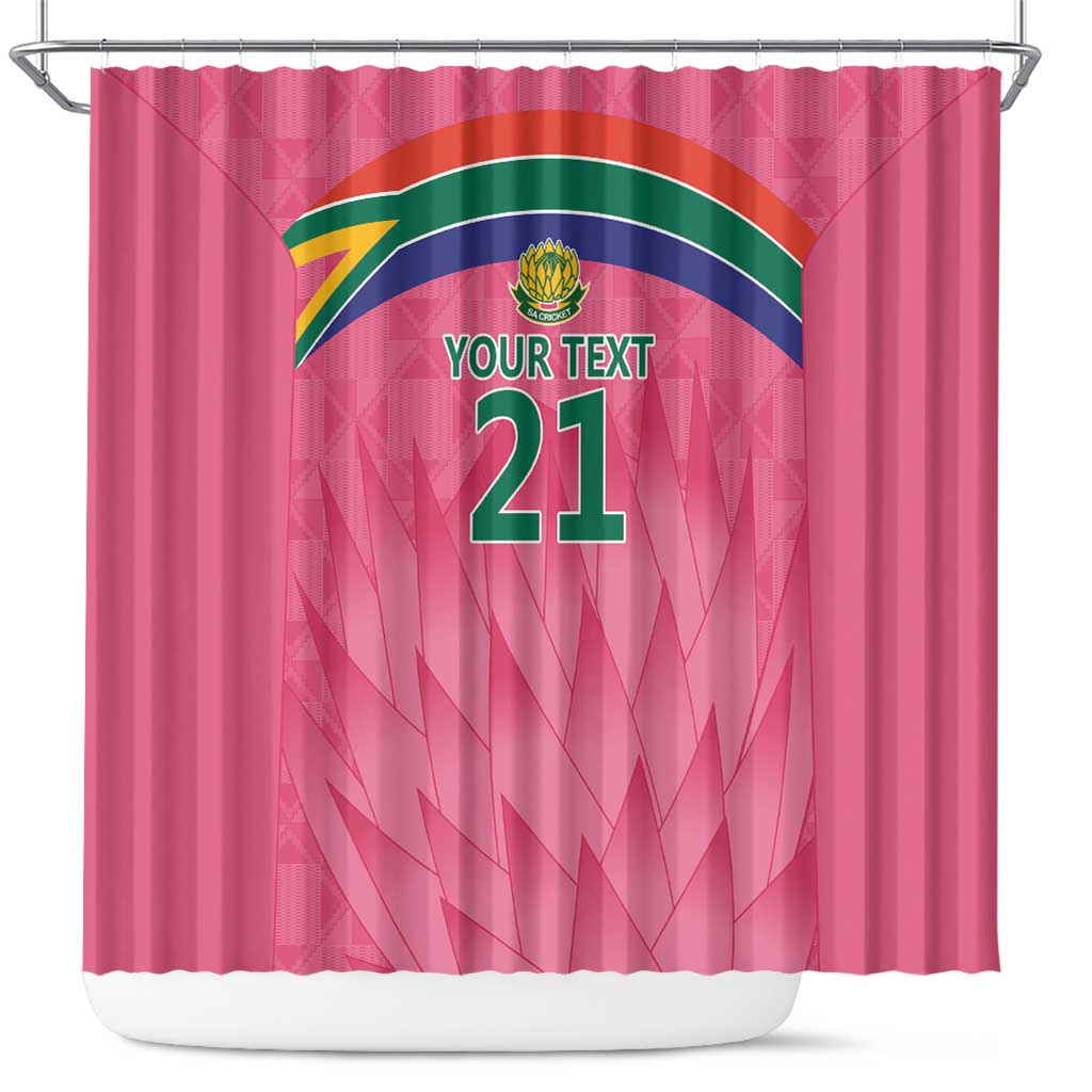 South Africa Cricket Custom Shower Curtain Proteas Pink