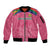 South Africa Cricket Custom Sleeve Zip Bomber Jacket Proteas Pink