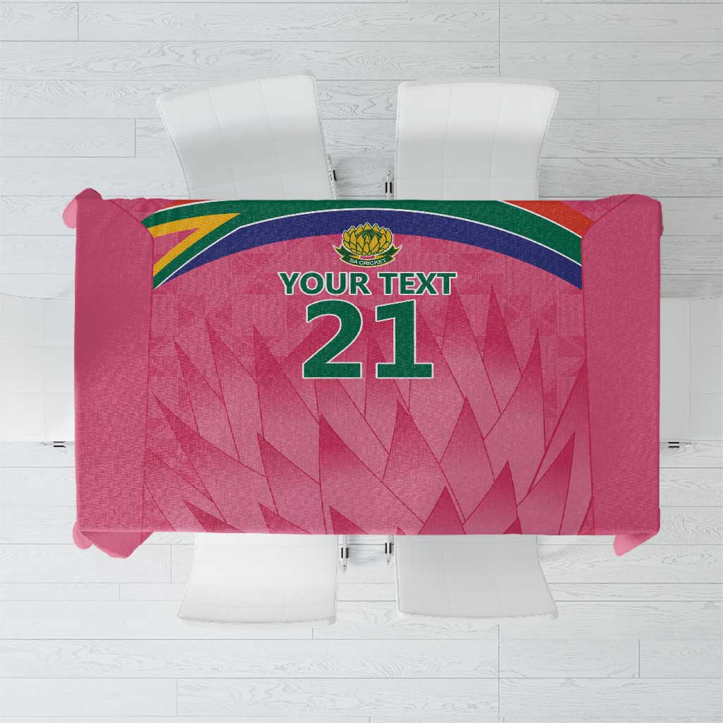 South Africa Cricket Custom Tablecloth Proteas Pink