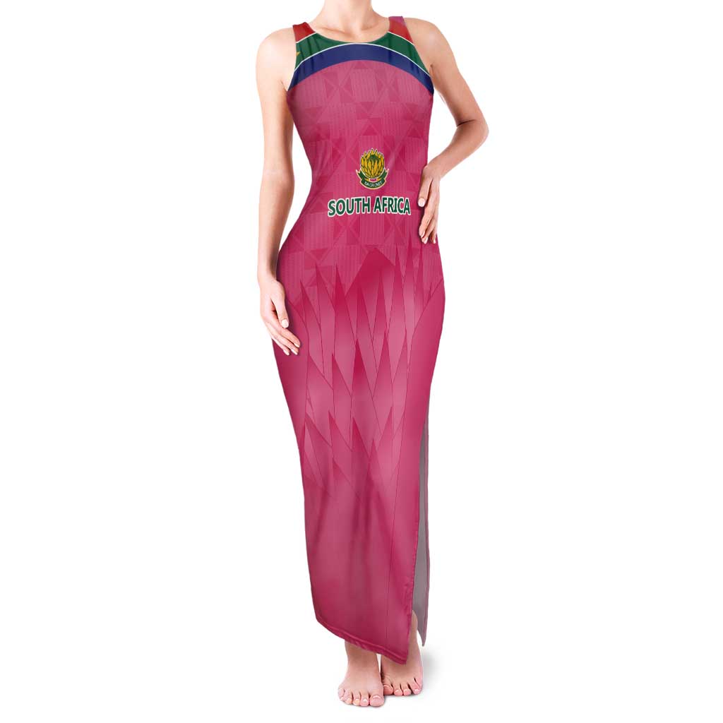 South Africa Cricket Custom Tank Maxi Dress Proteas Pink - Wonder Print Shop