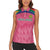 South Africa Cricket Custom Women Sleeveless Polo Shirt Proteas Pink - Wonder Print Shop