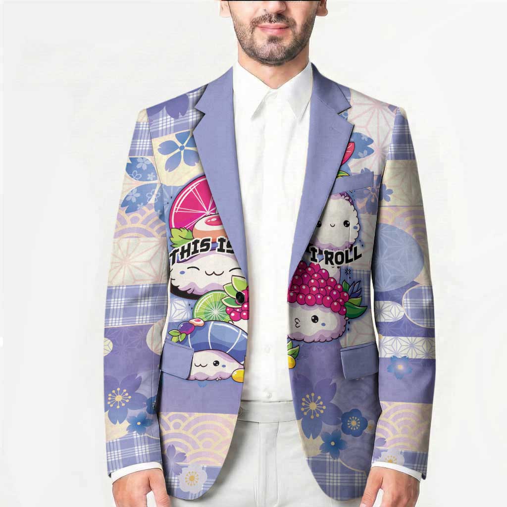 Personalized Japanese Kawaii Sushi Blazer Blue Wagara Palaka This Is How I Roll - Wonder Print Shop