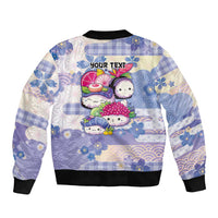 Personalized Japanese Kawaii Sushi Bomber Jacket Blue Wagara Palaka This Is How I Roll - Wonder Print Shop