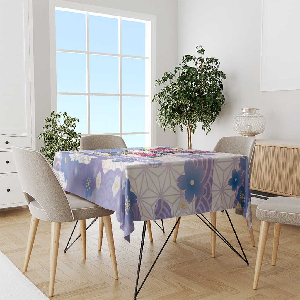 Japanese Kawaii Sushi Tablecloth Blue Wagara Palaka This Is How I Roll - Wonder Print Shop