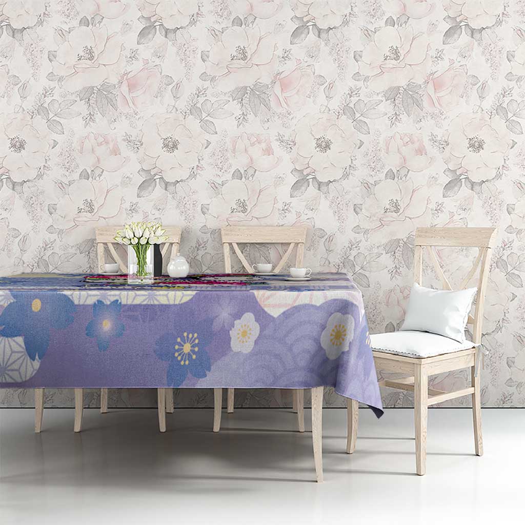 Japanese Kawaii Sushi Tablecloth Blue Wagara Palaka This Is How I Roll - Wonder Print Shop