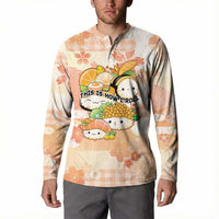 Personalized Japanese Kawaii Sushi Button Sweatshirt Peach Wagara Palaka This Is How I Roll - Wonder Print Shop