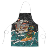 Personalized Japanese Koi Fish Ramen Apron Tiki Surfing Wagara Hibiscus Pattern - Wonder Print Shop