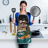 Personalized Japanese Koi Fish Ramen Apron Tiki Surfing Wagara Hibiscus Pattern - Wonder Print Shop