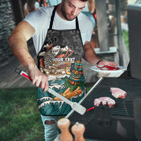 Personalized Japanese Koi Fish Ramen Apron Tiki Surfing Wagara Hibiscus Pattern - Wonder Print Shop