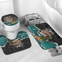 Personalized Japanese Koi Fish Ramen Bathroom Set Tiki Surfing Wagara Hibiscus Pattern - Wonder Print Shop