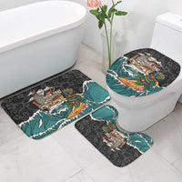 Personalized Japanese Koi Fish Ramen Bathroom Set Tiki Surfing Wagara Hibiscus Pattern - Wonder Print Shop