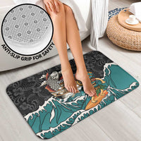 Personalized Japanese Koi Fish Ramen Bathroom Set Tiki Surfing Wagara Hibiscus Pattern - Wonder Print Shop