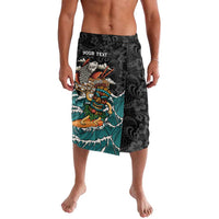 Personalized Japanese Koi Fish Ramen Lavalava Tiki Surfing Wagara Hibiscus Pattern - Wonder Print Shop