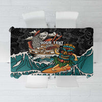 Personalized Japanese Koi Fish Ramen Tablecloth Tiki Surfing Wagara Hibiscus Pattern - Wonder Print Shop