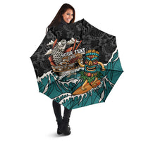 Personalized Japanese Koi Fish Ramen Umbrella Tiki Surfing Wagara Hibiscus Pattern - Wonder Print Shop