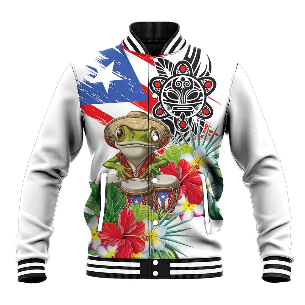 Coqui Frog Puerto Rico Baseball Jacket No No Suelte La Bandera