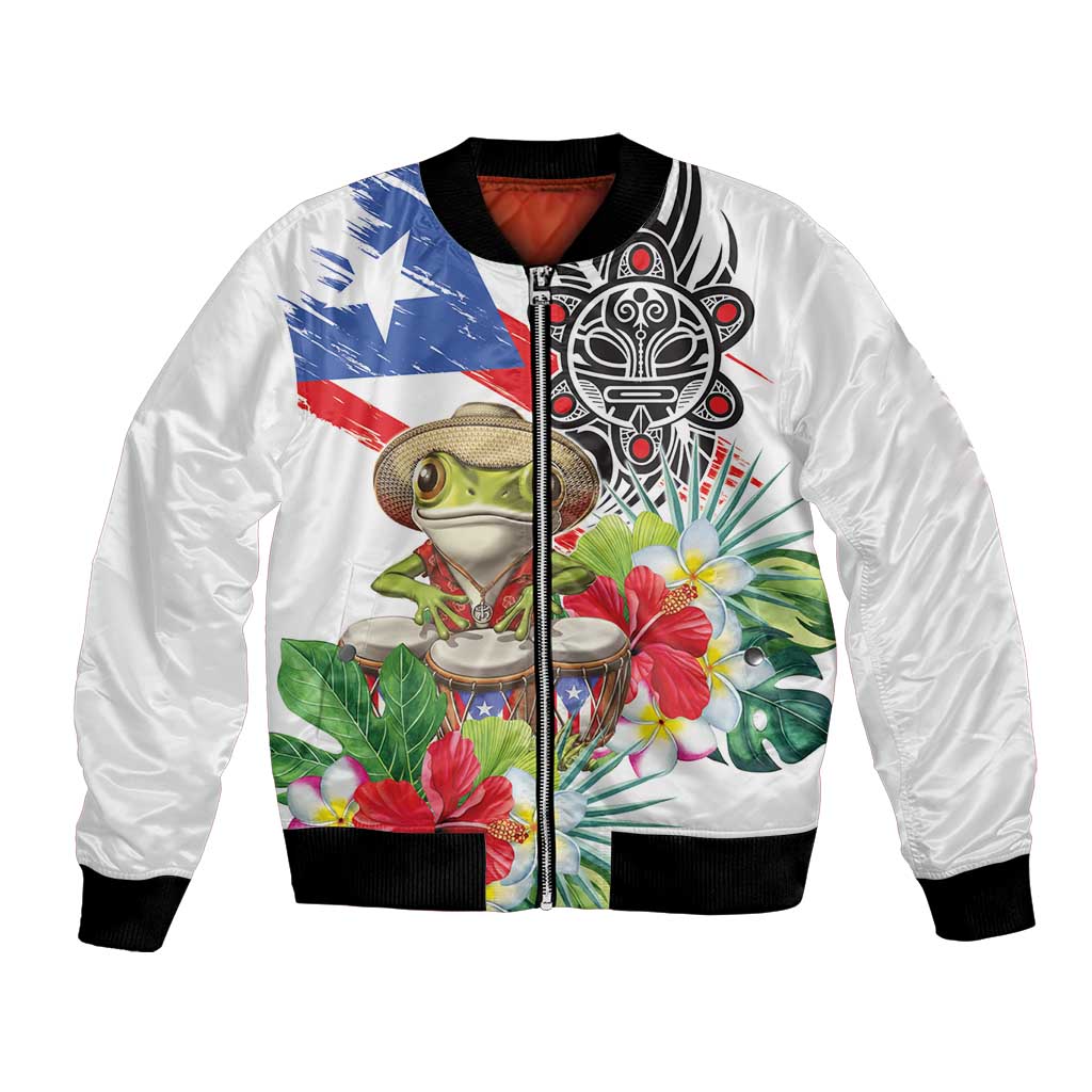 Coqui Frog Puerto Rico Bomber Jacket No No Suelte La Bandera
