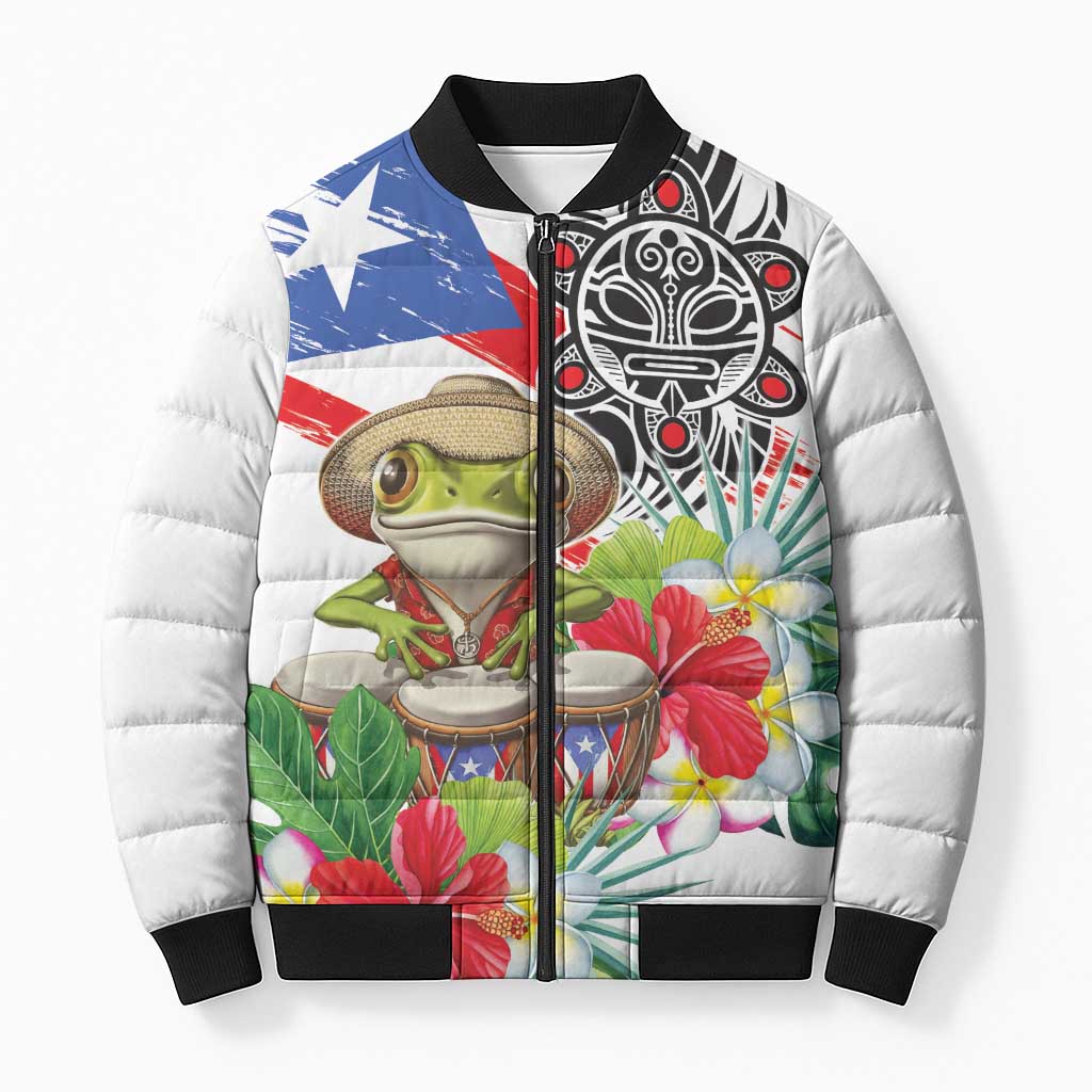 Coqui Frog Puerto Rico Bomber Puffer Jacket No No Suelte La Bandera