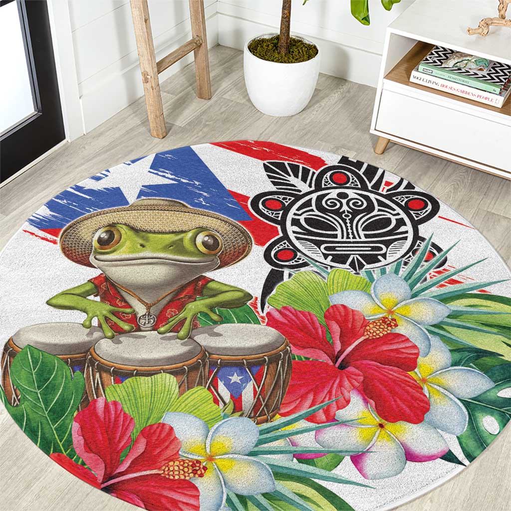Coqui Frog Puerto Rico Round Carpet No No Suelte La Bandera