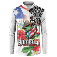 Puerto Rican Yo Soy Boricua Button Sweatshirt